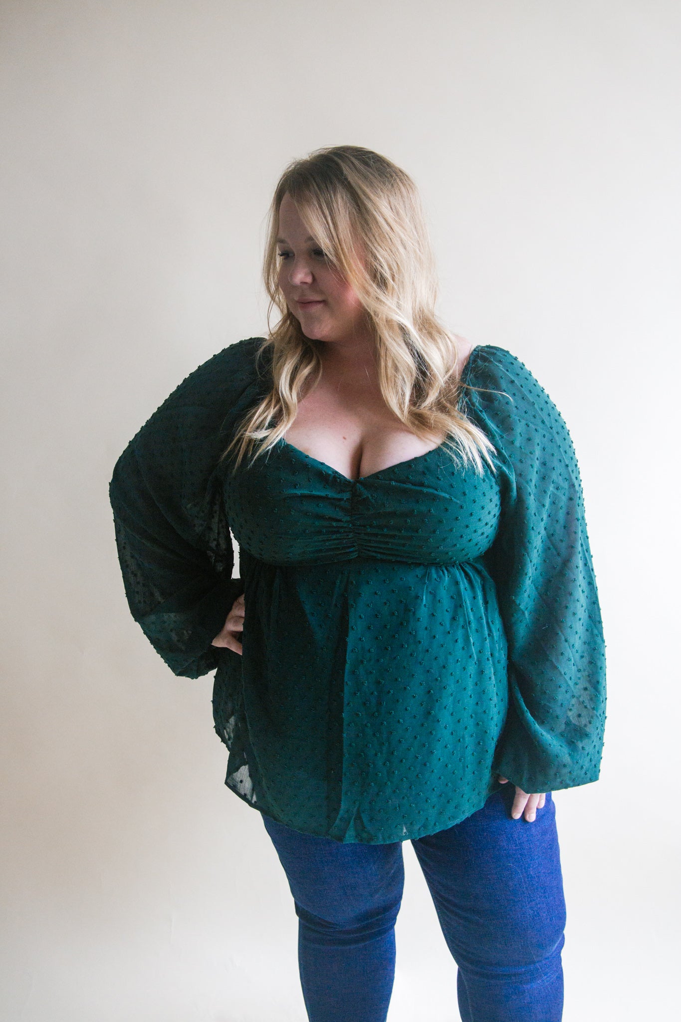 Emerald Babydoll Blouse