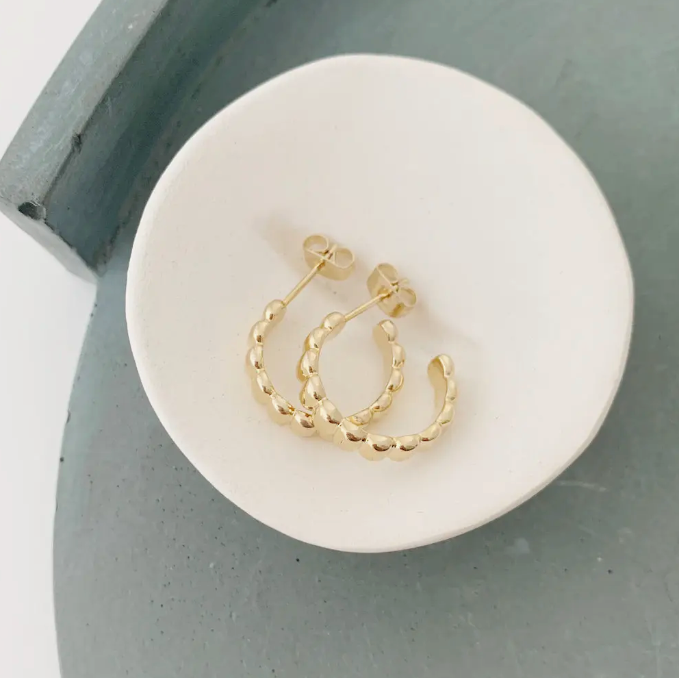 Rosa Ribbed Hoop Earrings