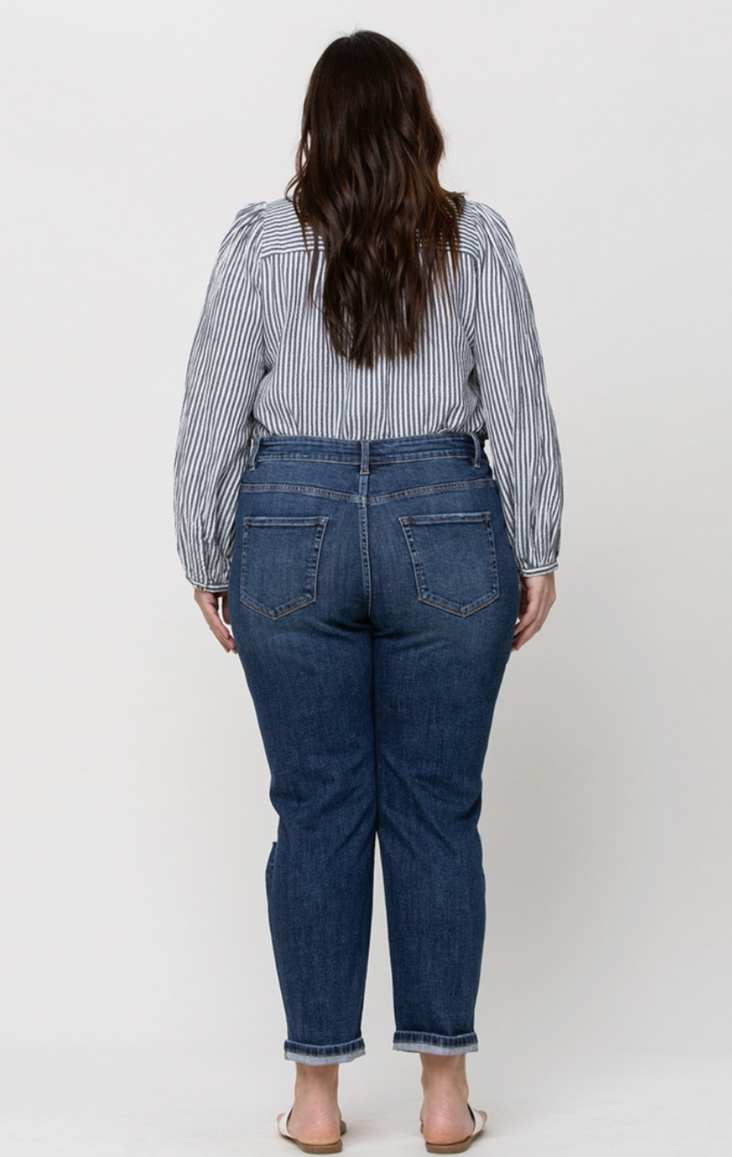 Distressed Stretch Mom Jean