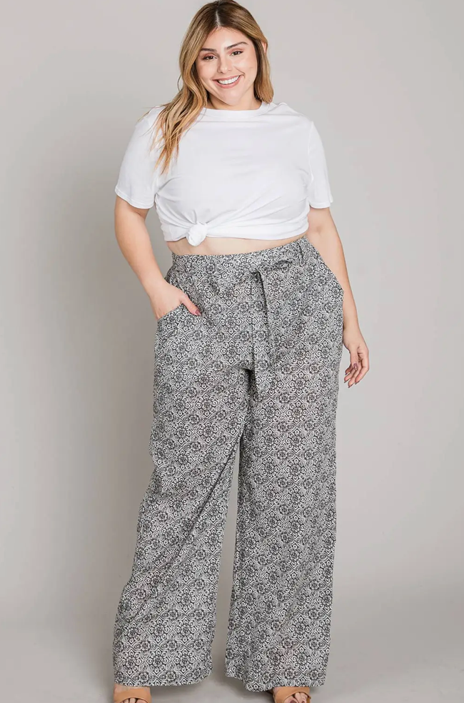 Print Wide Leg Pants