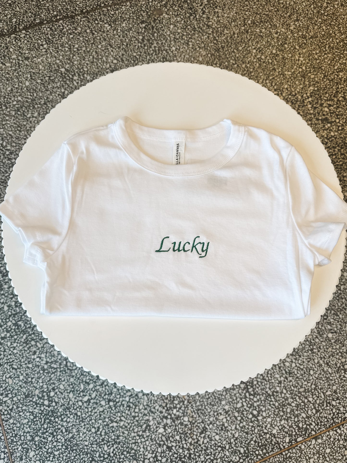 Lucky Embroidered Tee