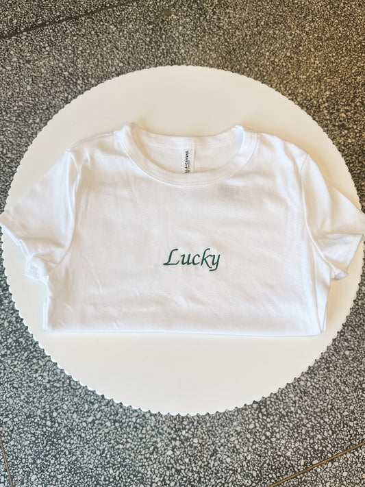 Lucky Embroidered Tee