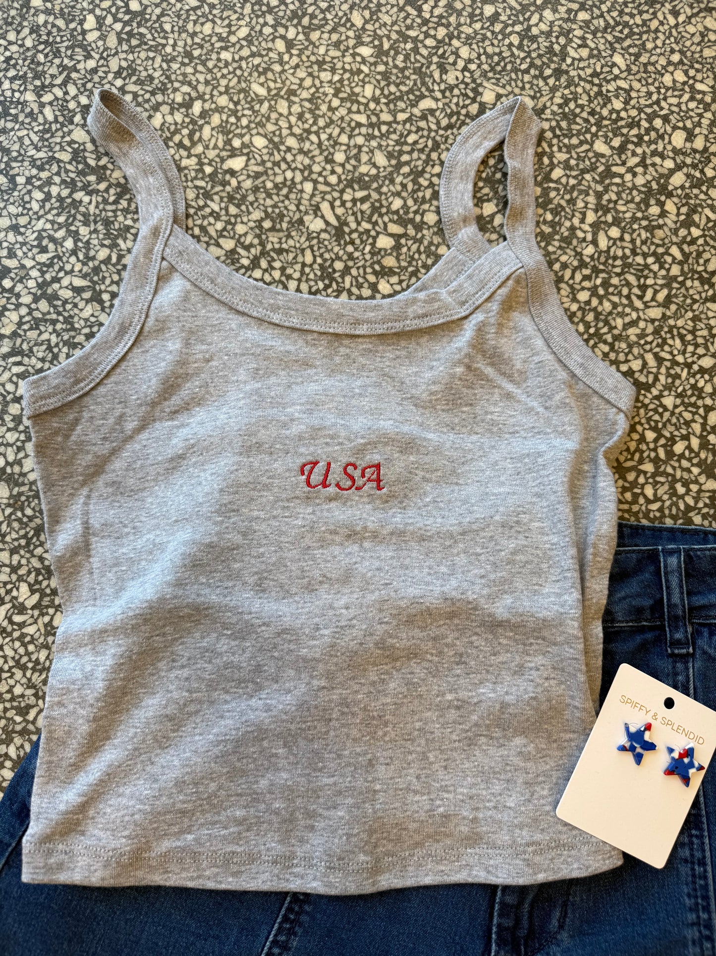 USA Embroidered Tank