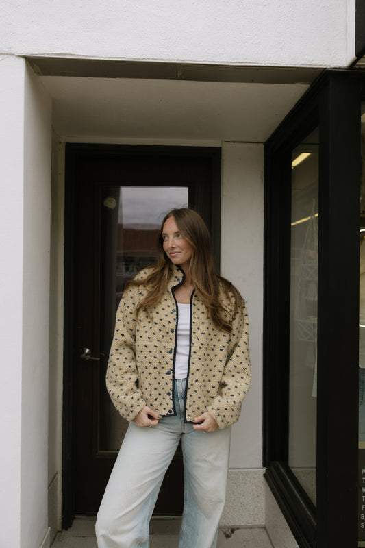 Taupe & Navy Fleece Jacket