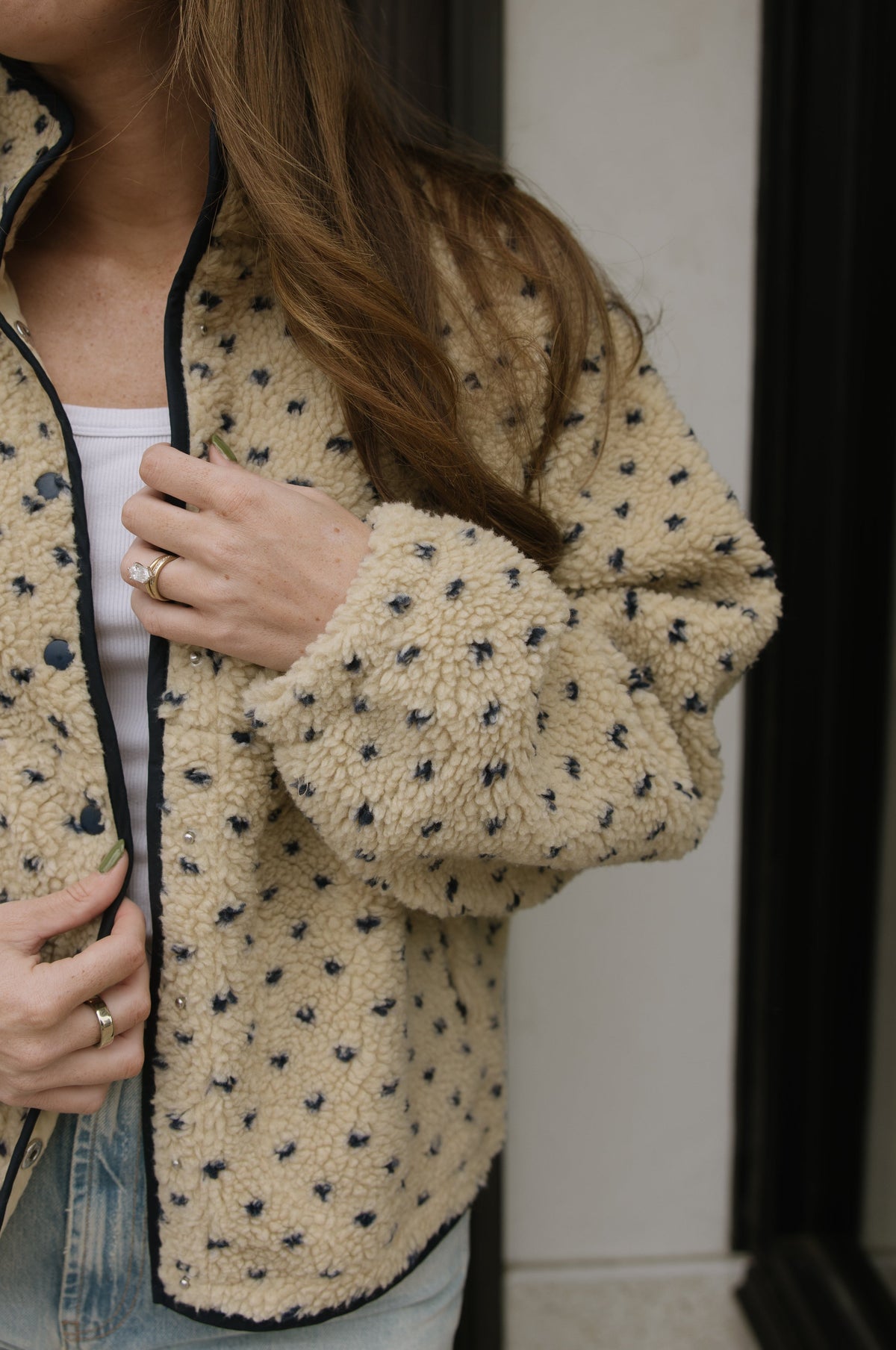 Taupe & Navy Fleece Jacket