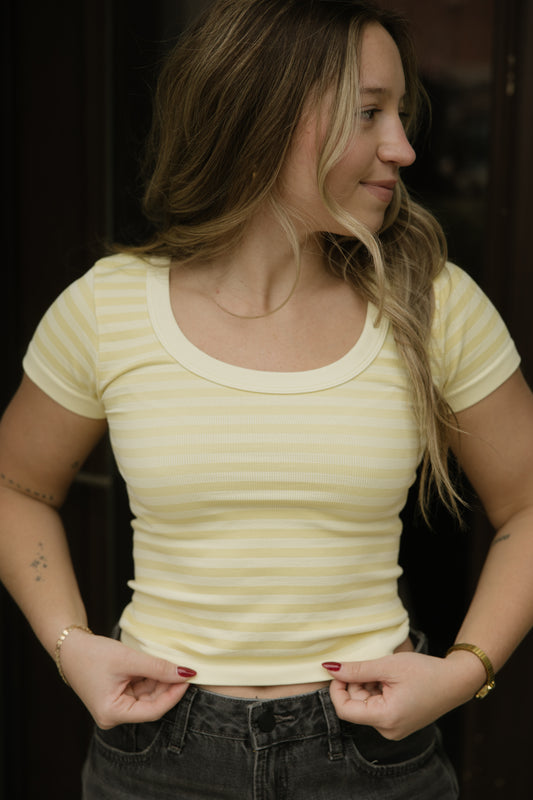 Stripe Round Neck Tee