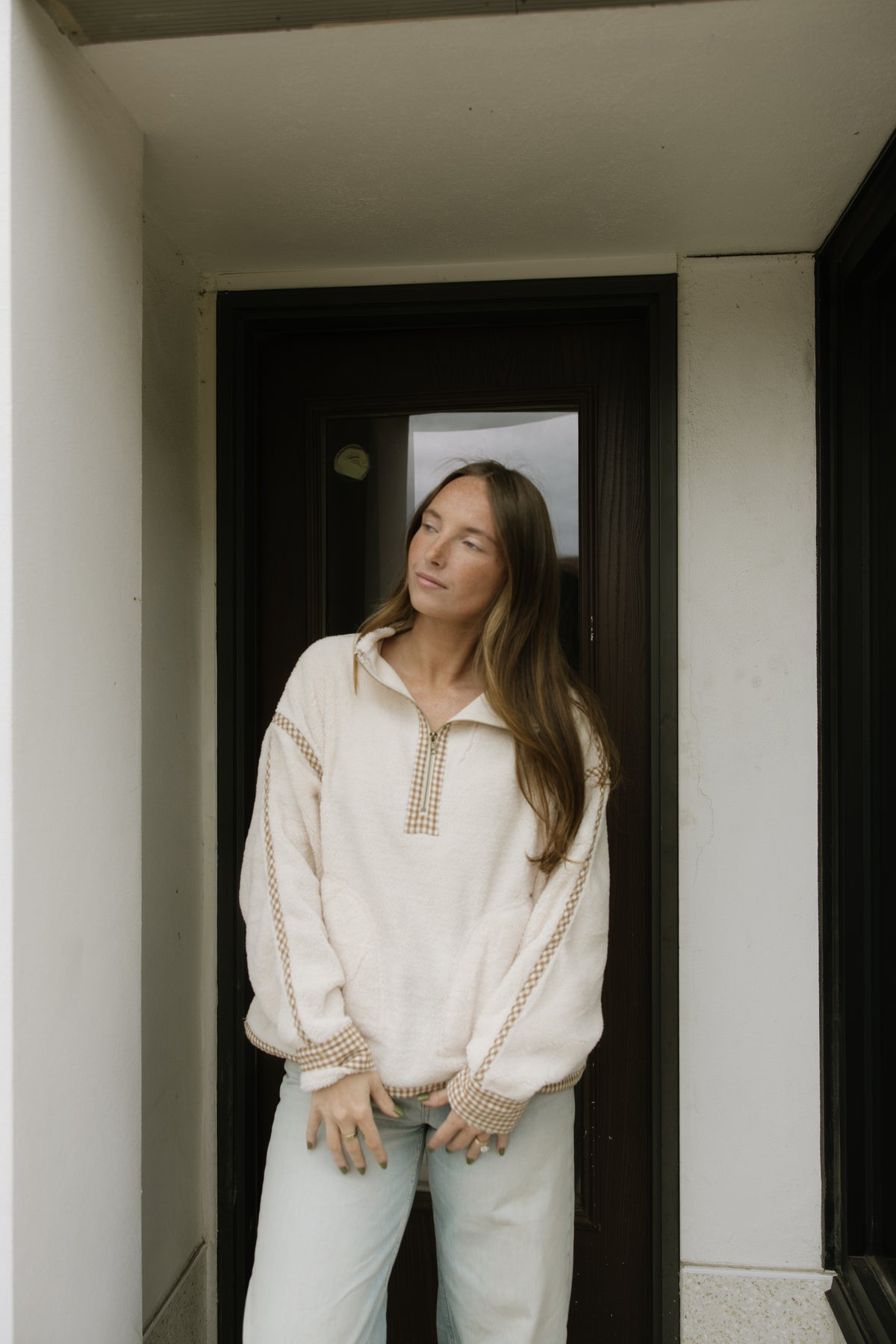 Cottage Plaid Sherpa Pullover