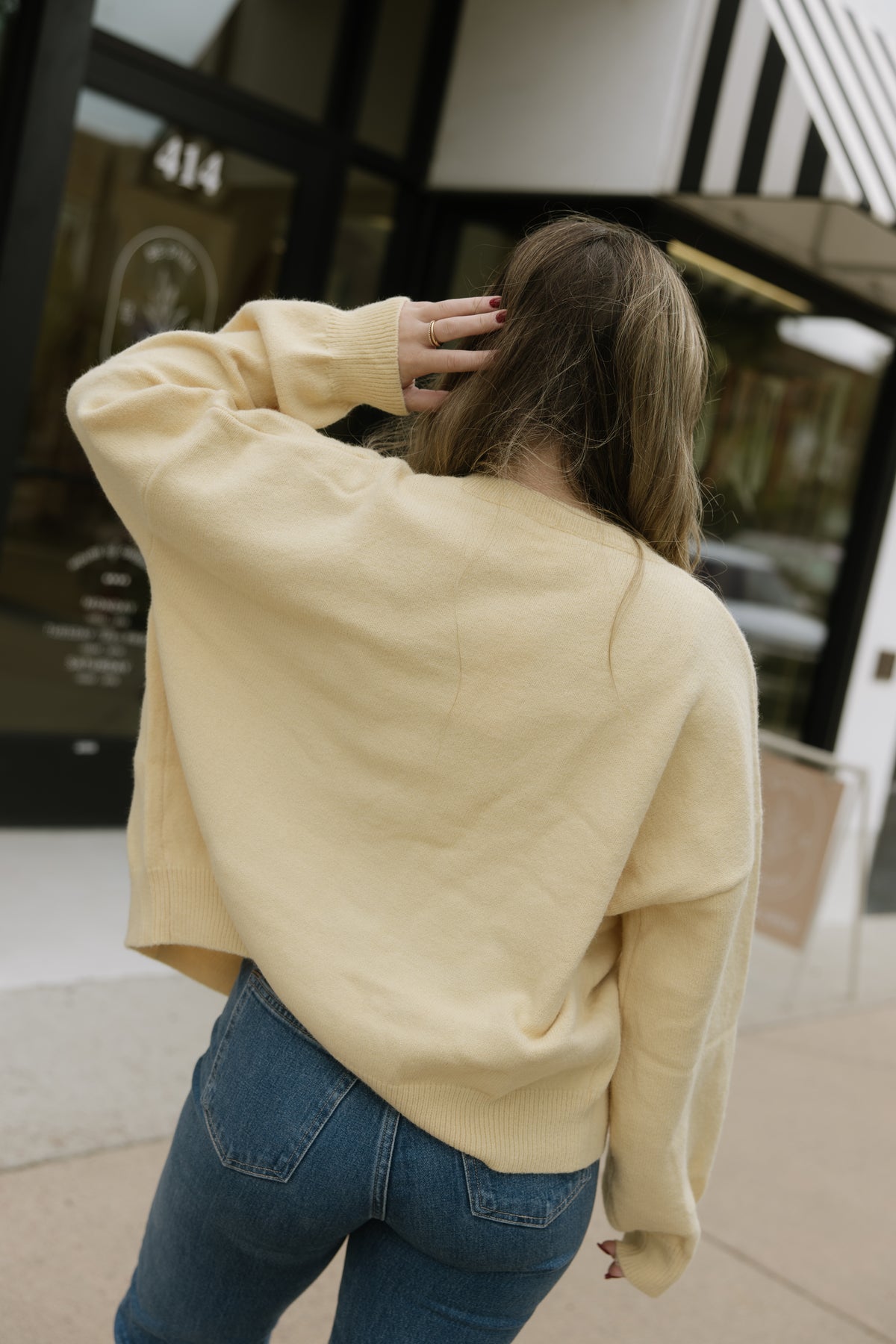 Yellow One Button Cardigan