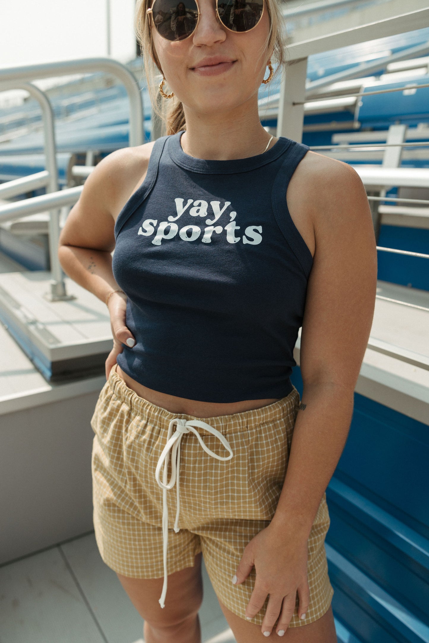 Grid Drawstring Shorts