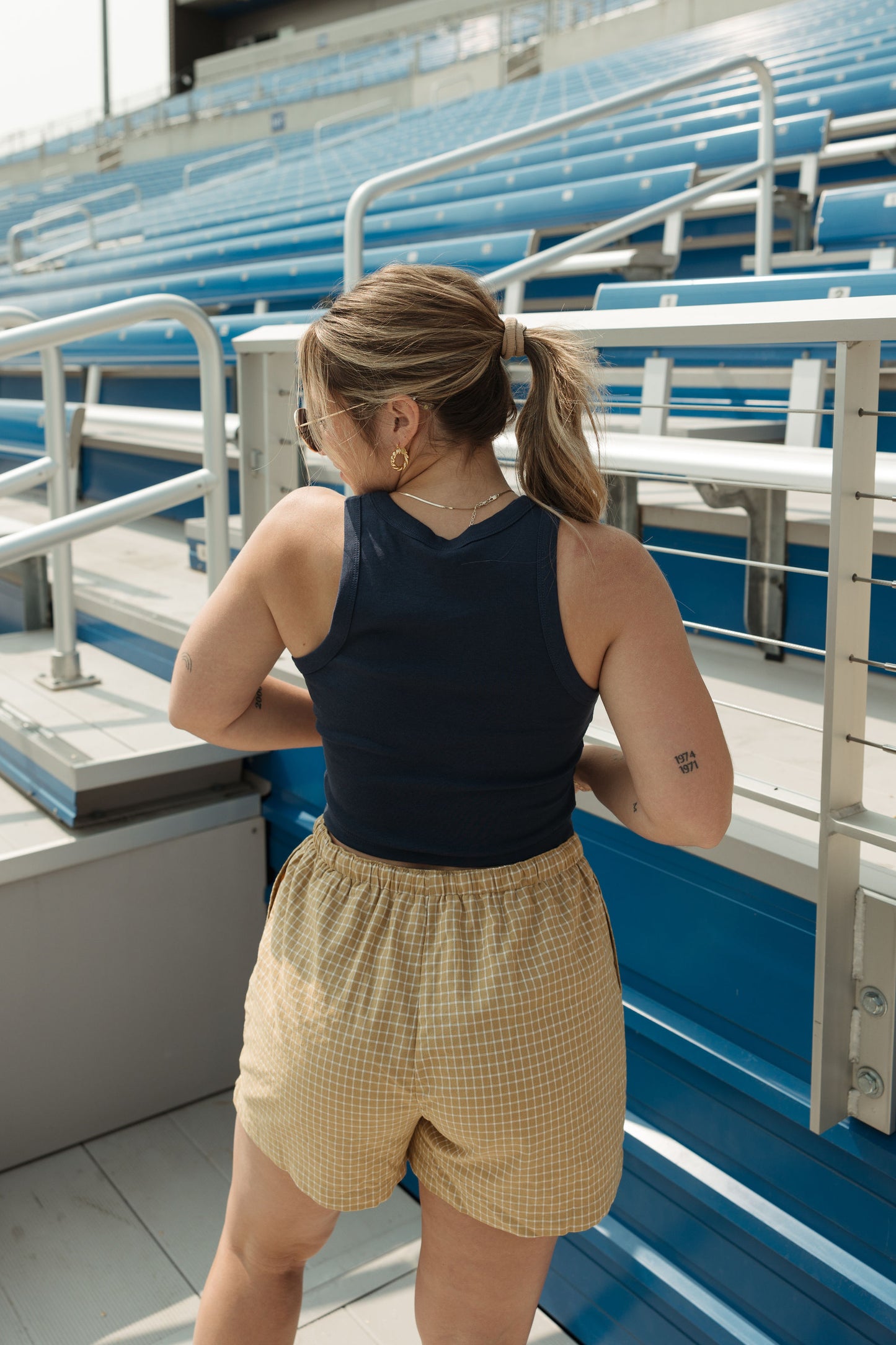 Grid Drawstring Shorts