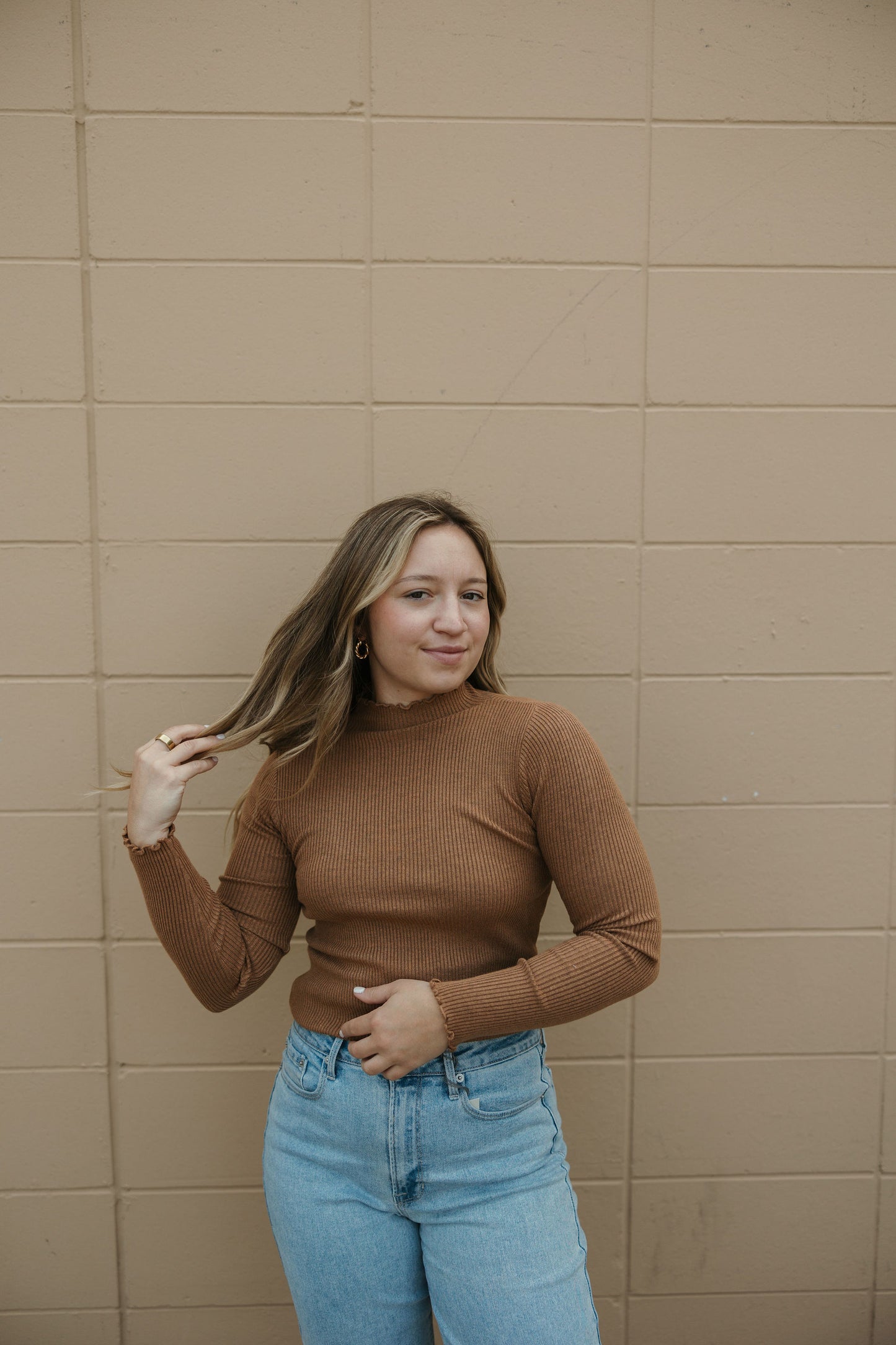 Long Sleeve Mock Neck Top