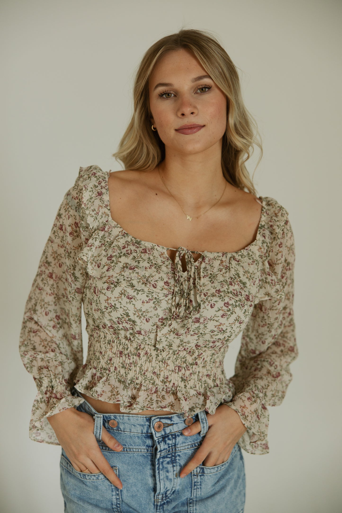 Floral Flutter Blouse