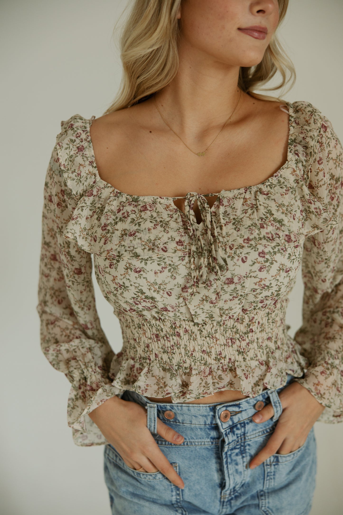 Floral Flutter Blouse