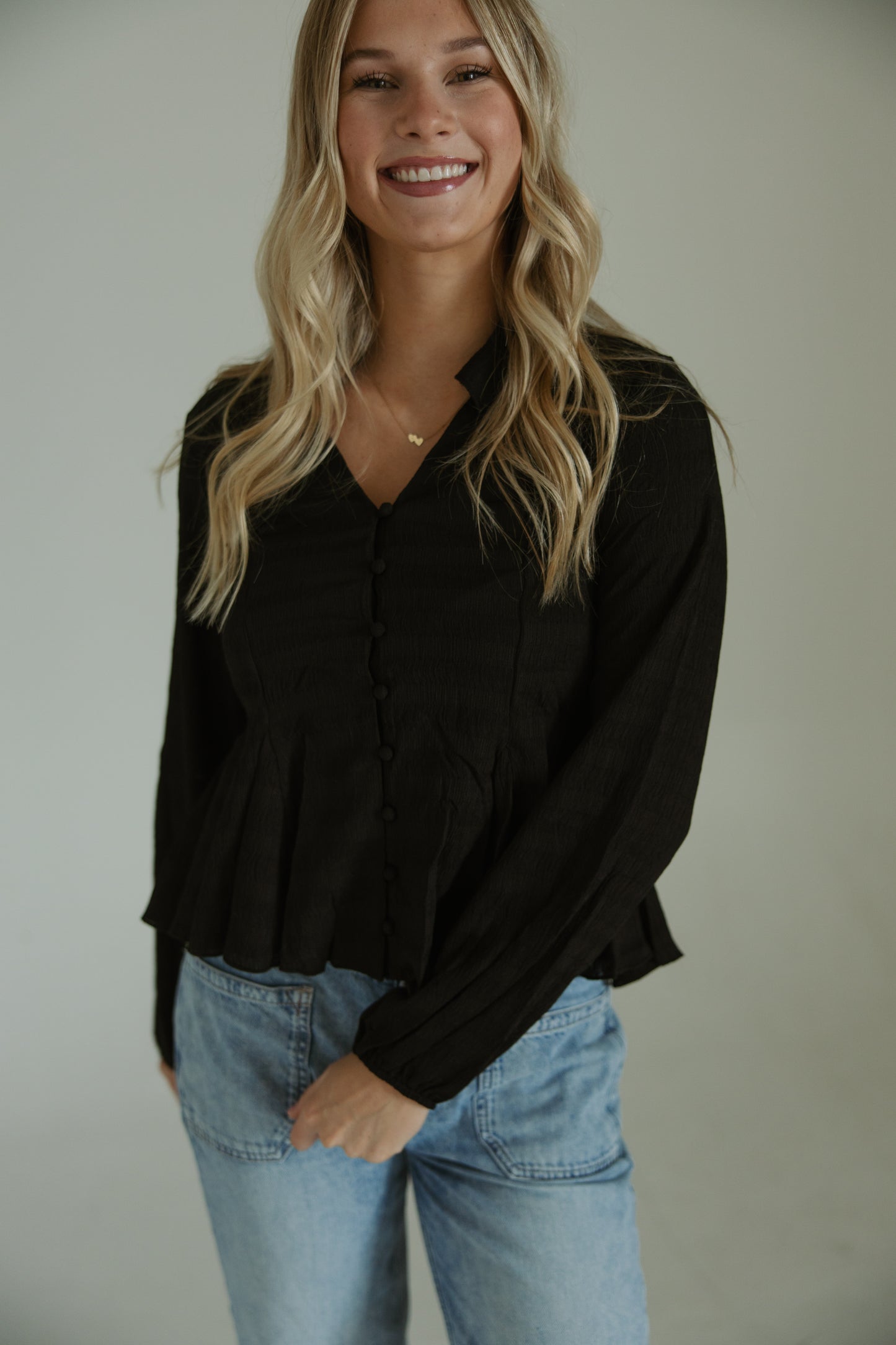 Black Button Down Blouse