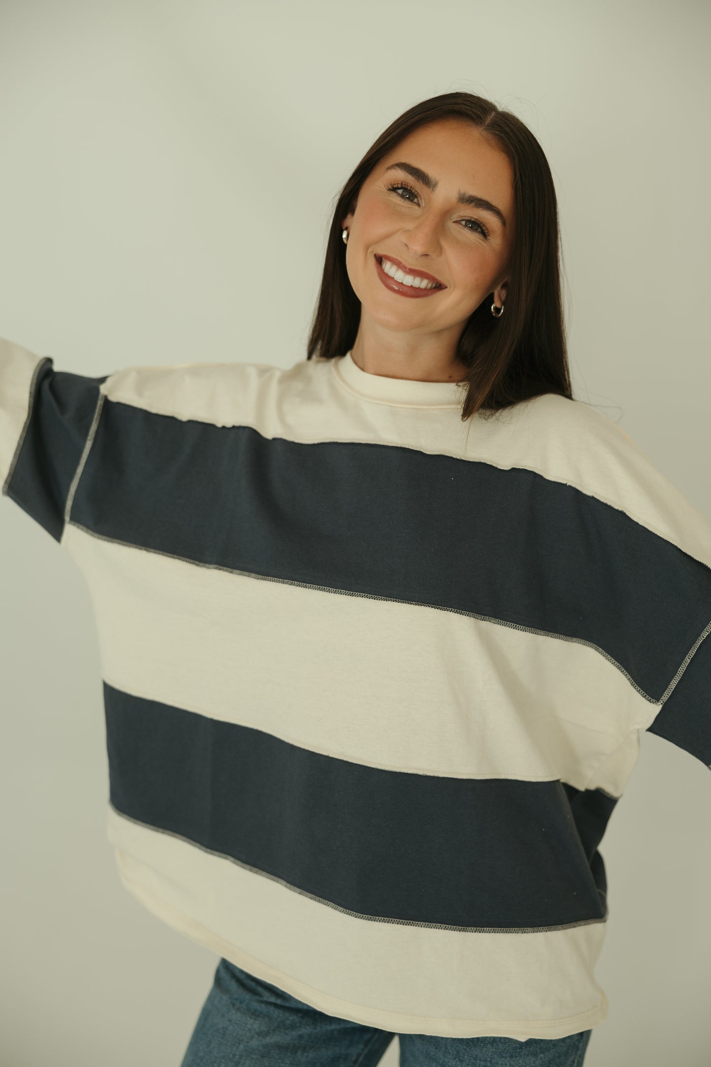 Navy Striple Long Sleeve