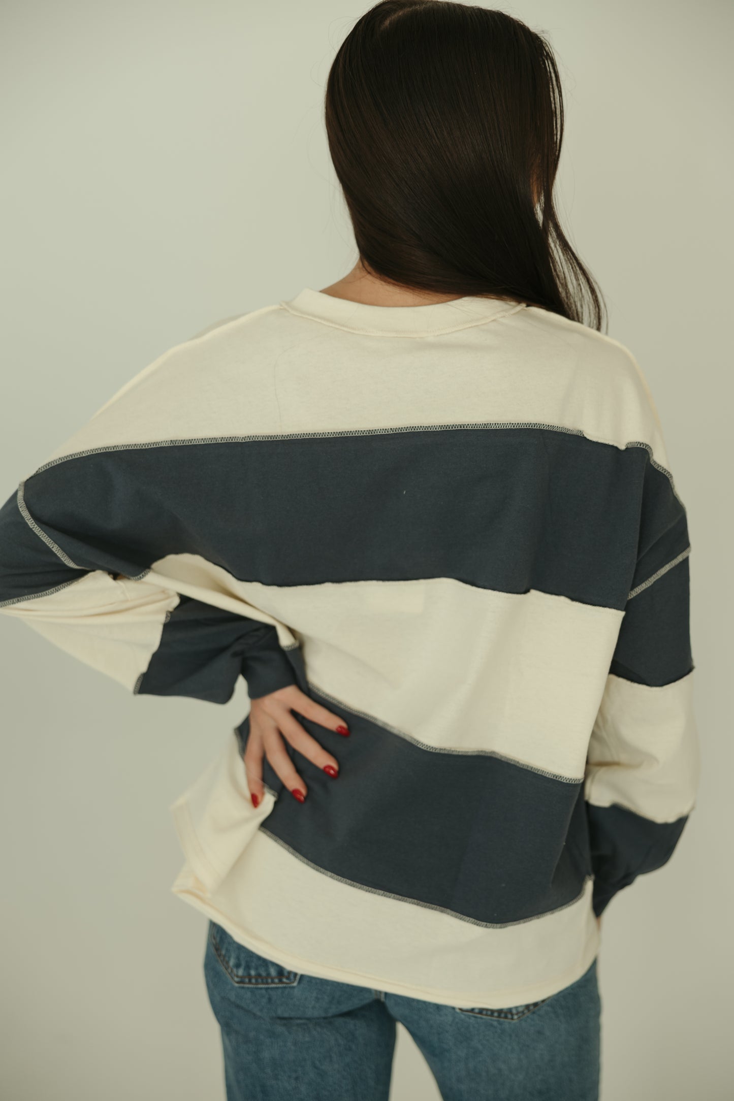 Navy Striple Long Sleeve