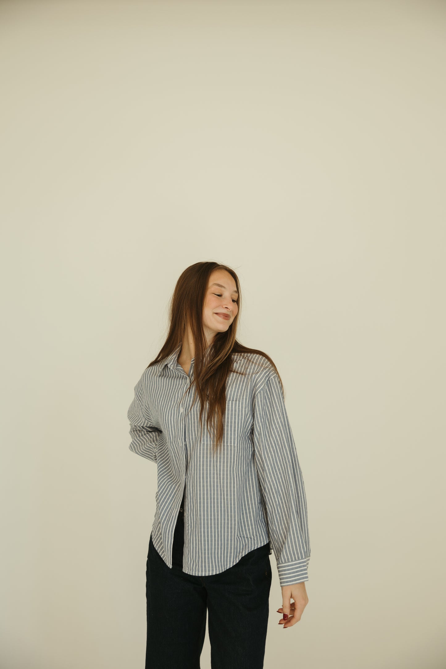 Blue Stripe Collared Button Down