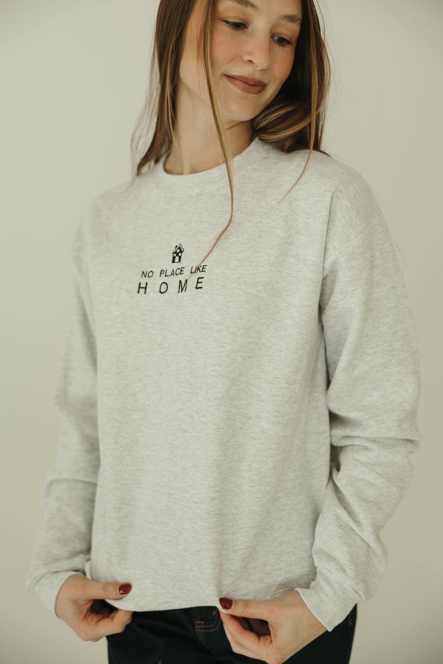 No Place Like Home Embroidered Crew