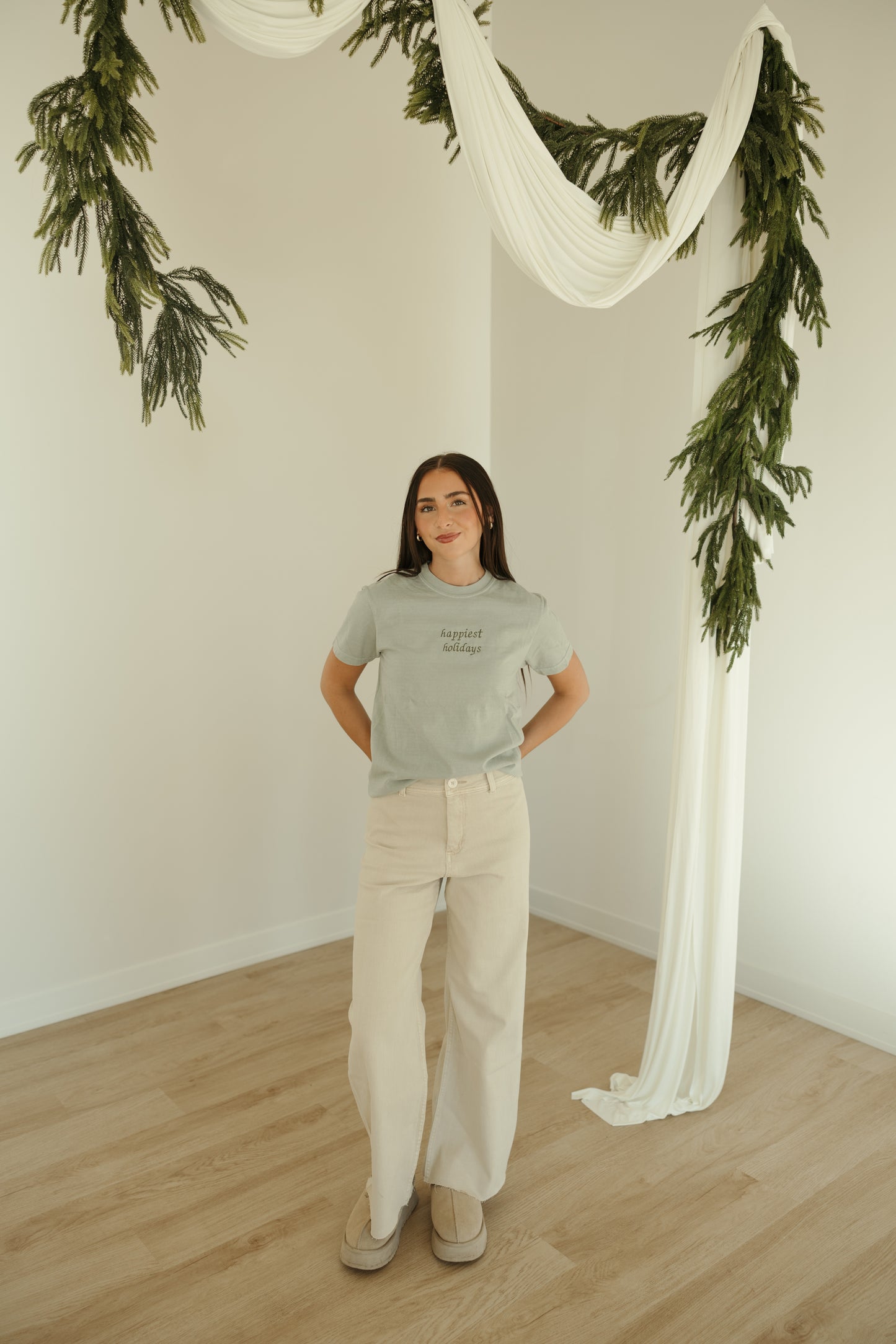 Happiest Holidays Embroidered Tee