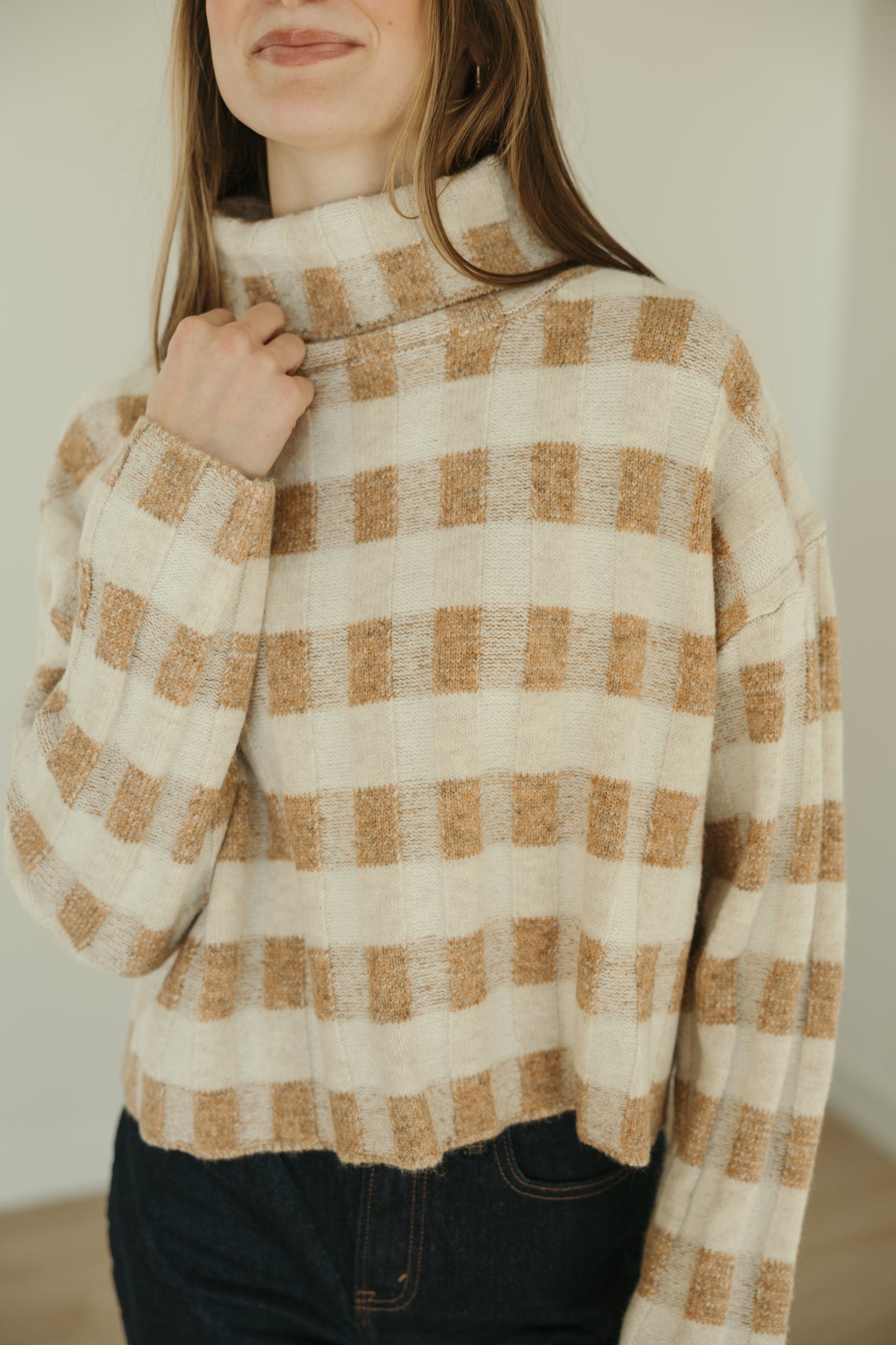 Taupe Multicolor Turtleneck