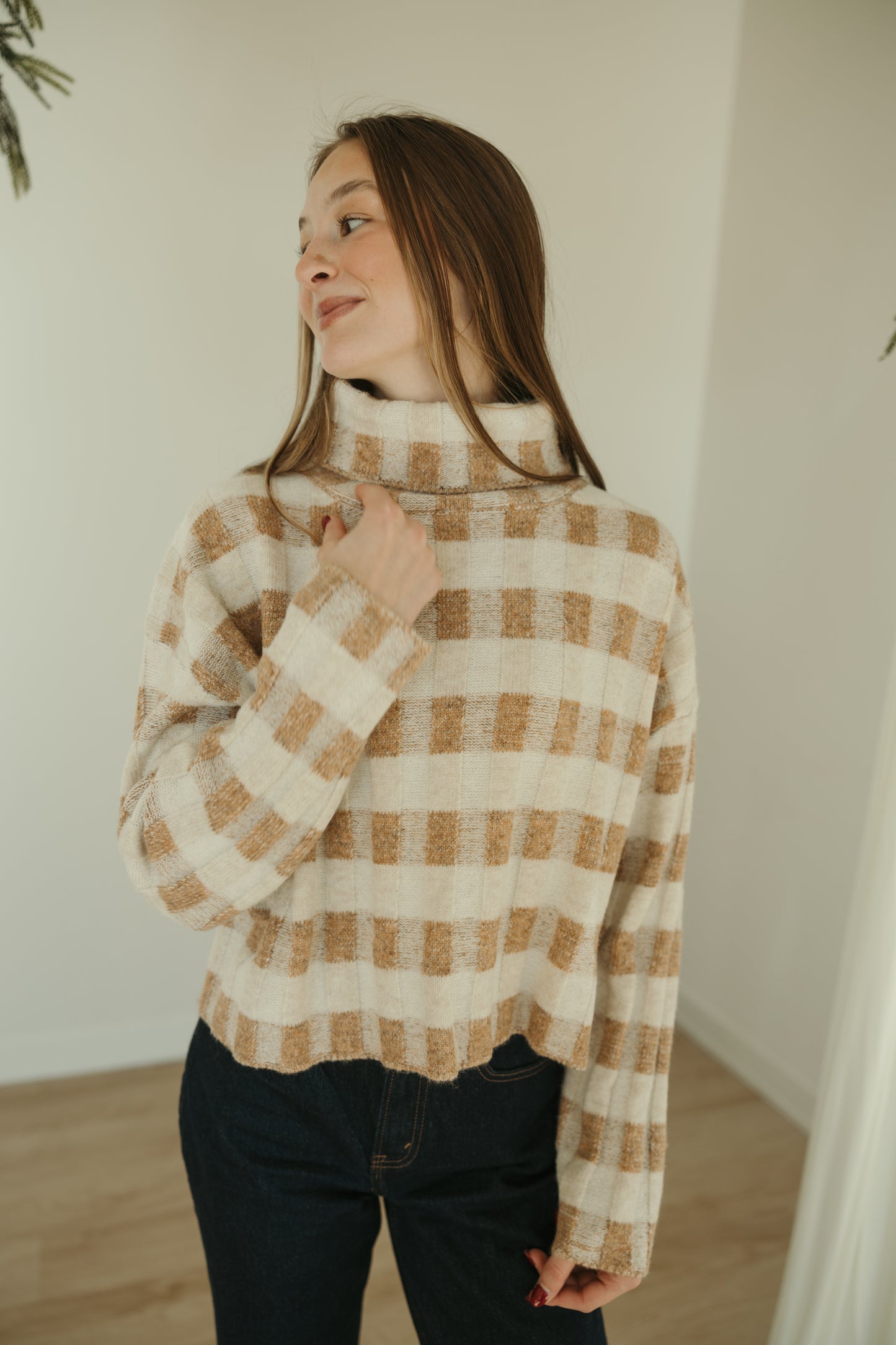 Taupe Multicolor Turtleneck