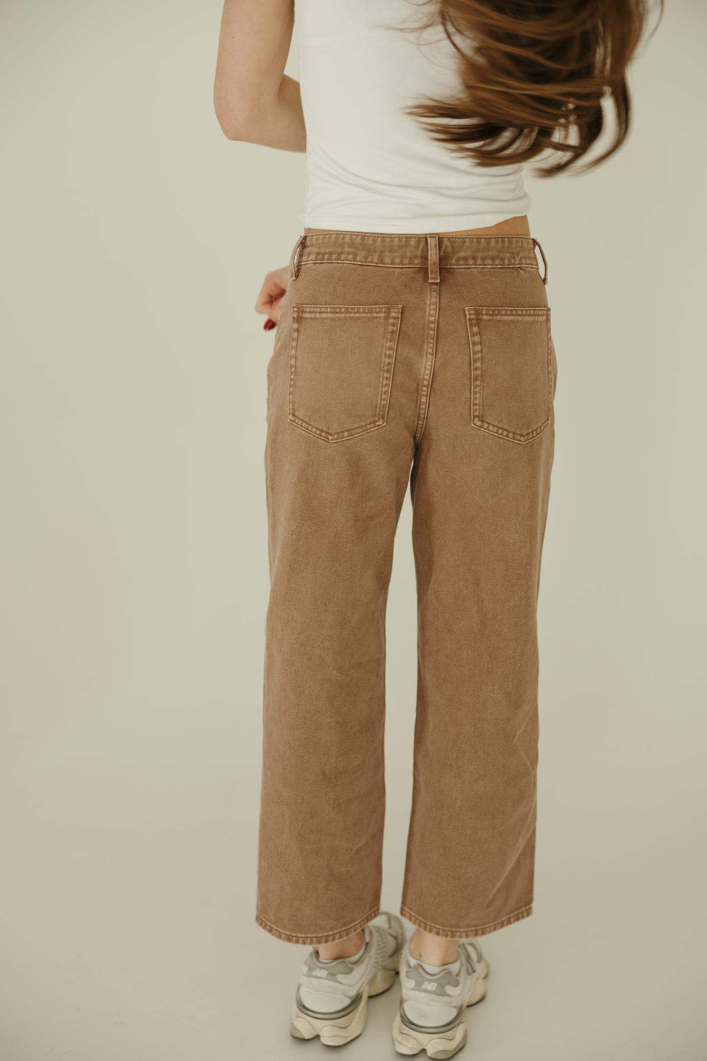 Mocha Wide Straight Leg Jeans