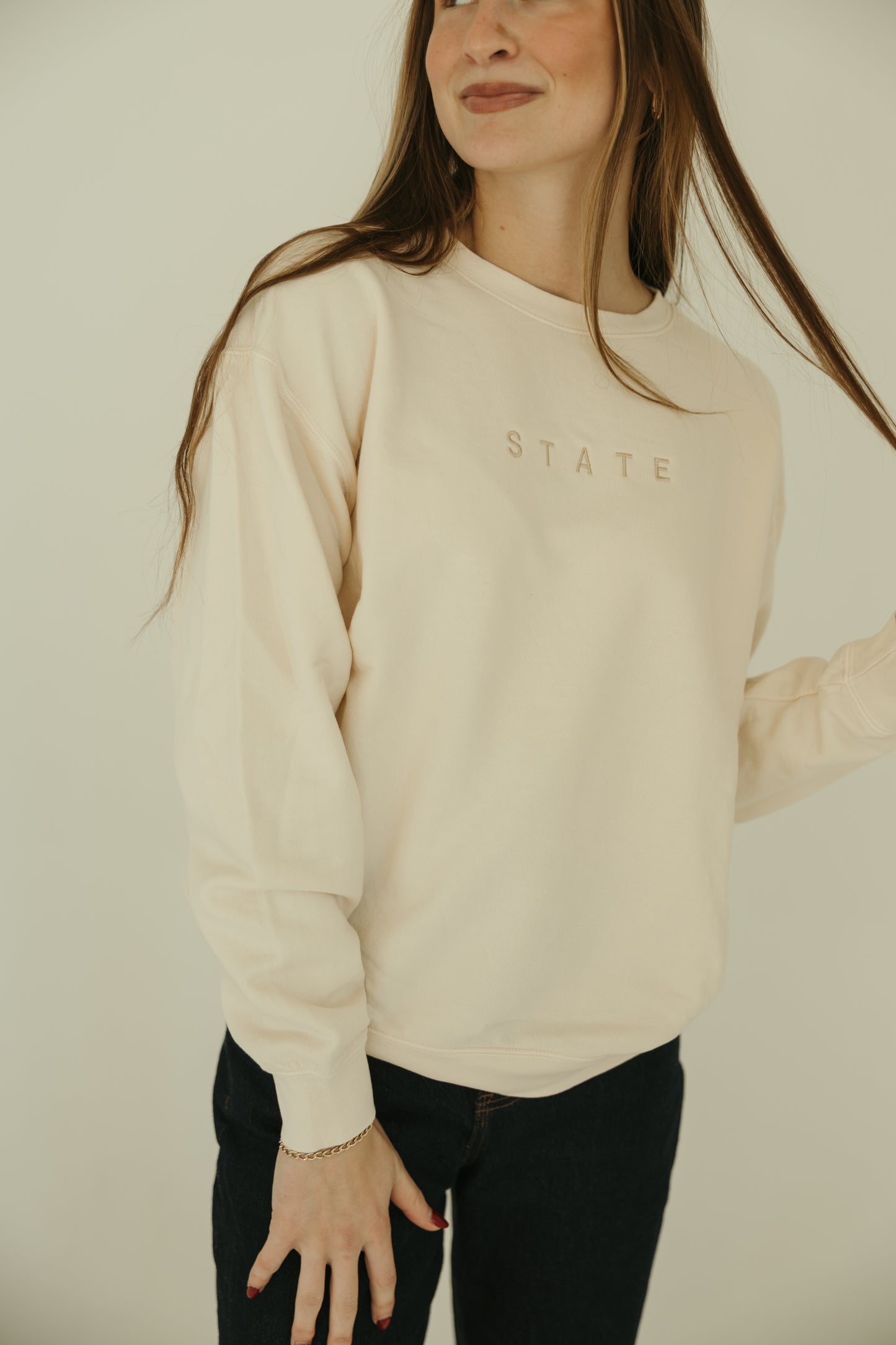 S T A T E Embroidered Crewneck
