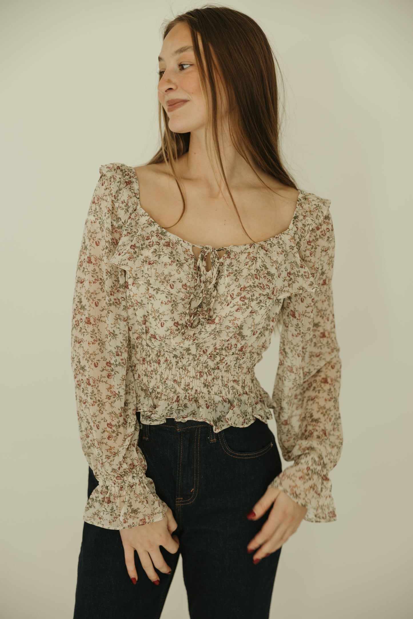 Floral Flutter Blouse