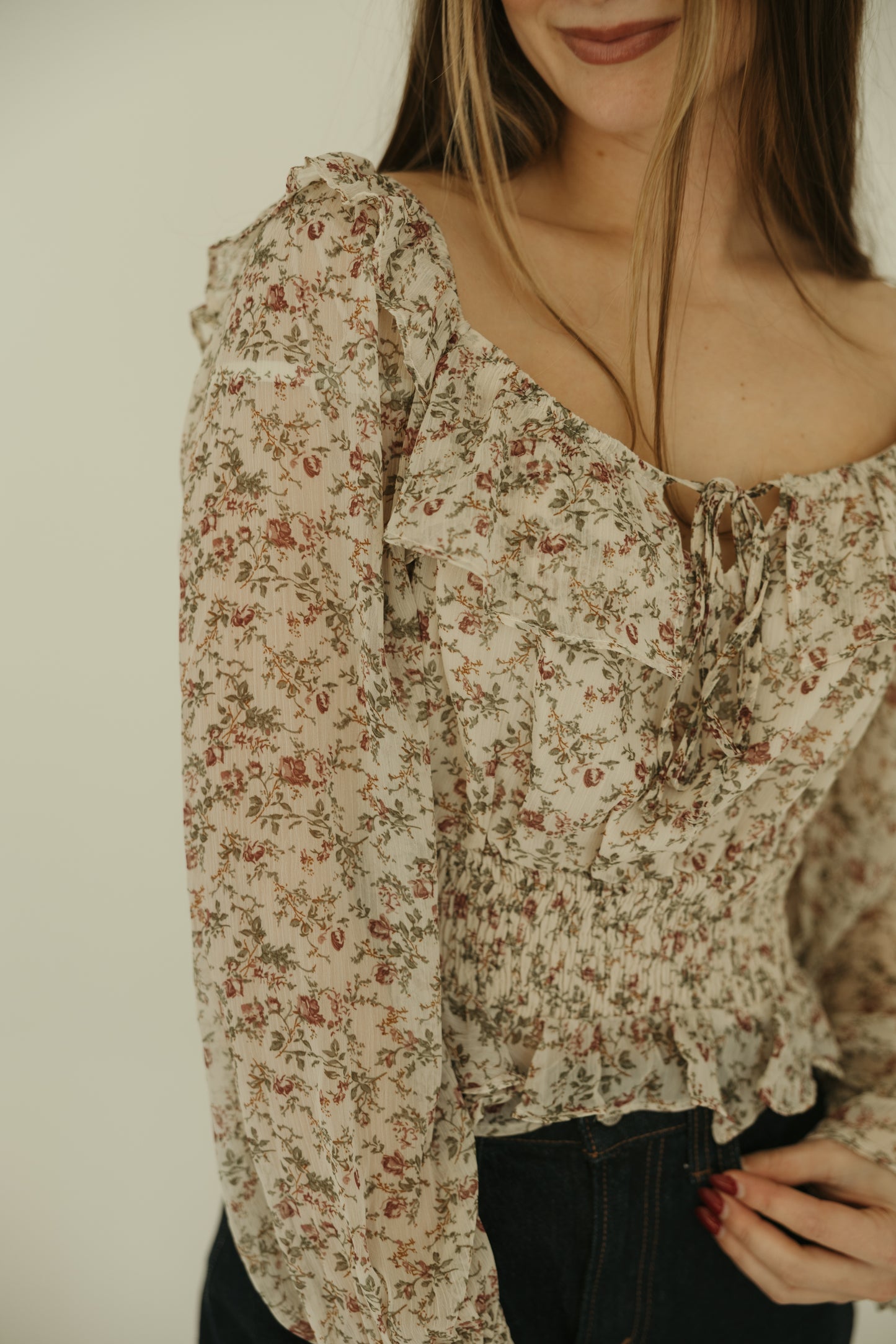 Floral Flutter Blouse