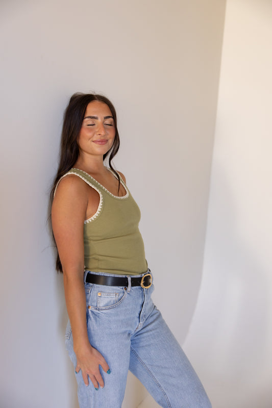 Olive Detail Strap Bodysuit