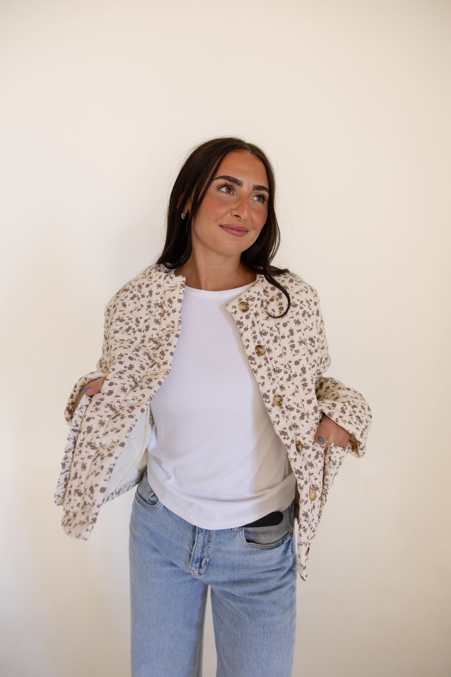 Flower Print Padded Jacket