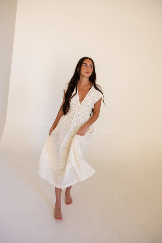 Textured Polka Dot Maxi Dress