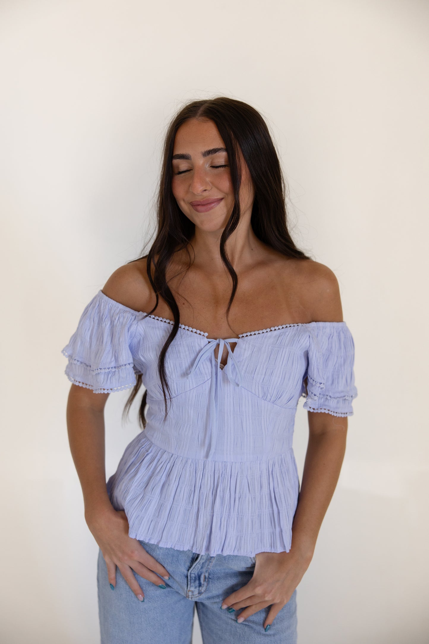Lilac Flitter Sleeve Top