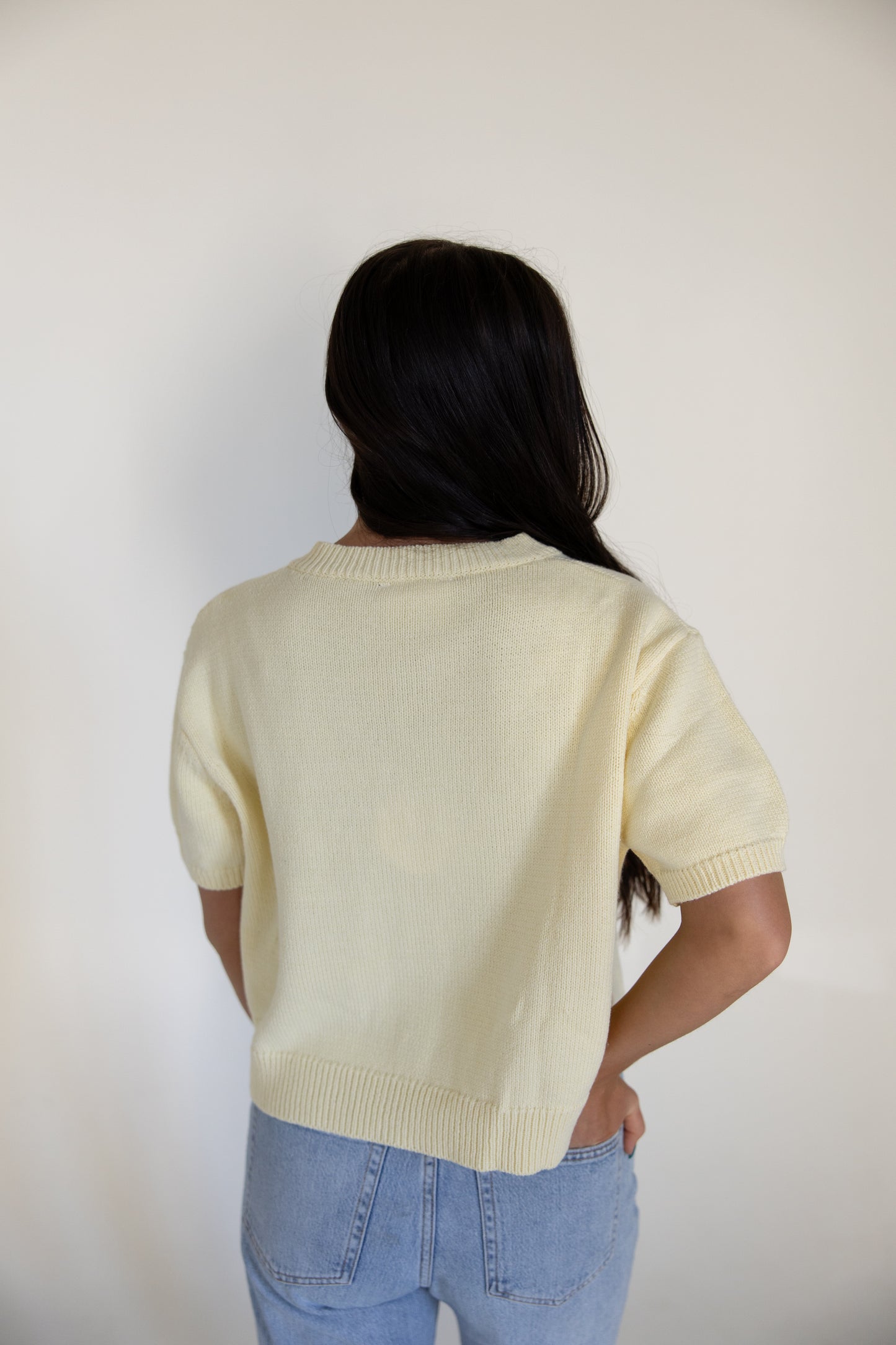 Light Yellow Button Down Cardigan