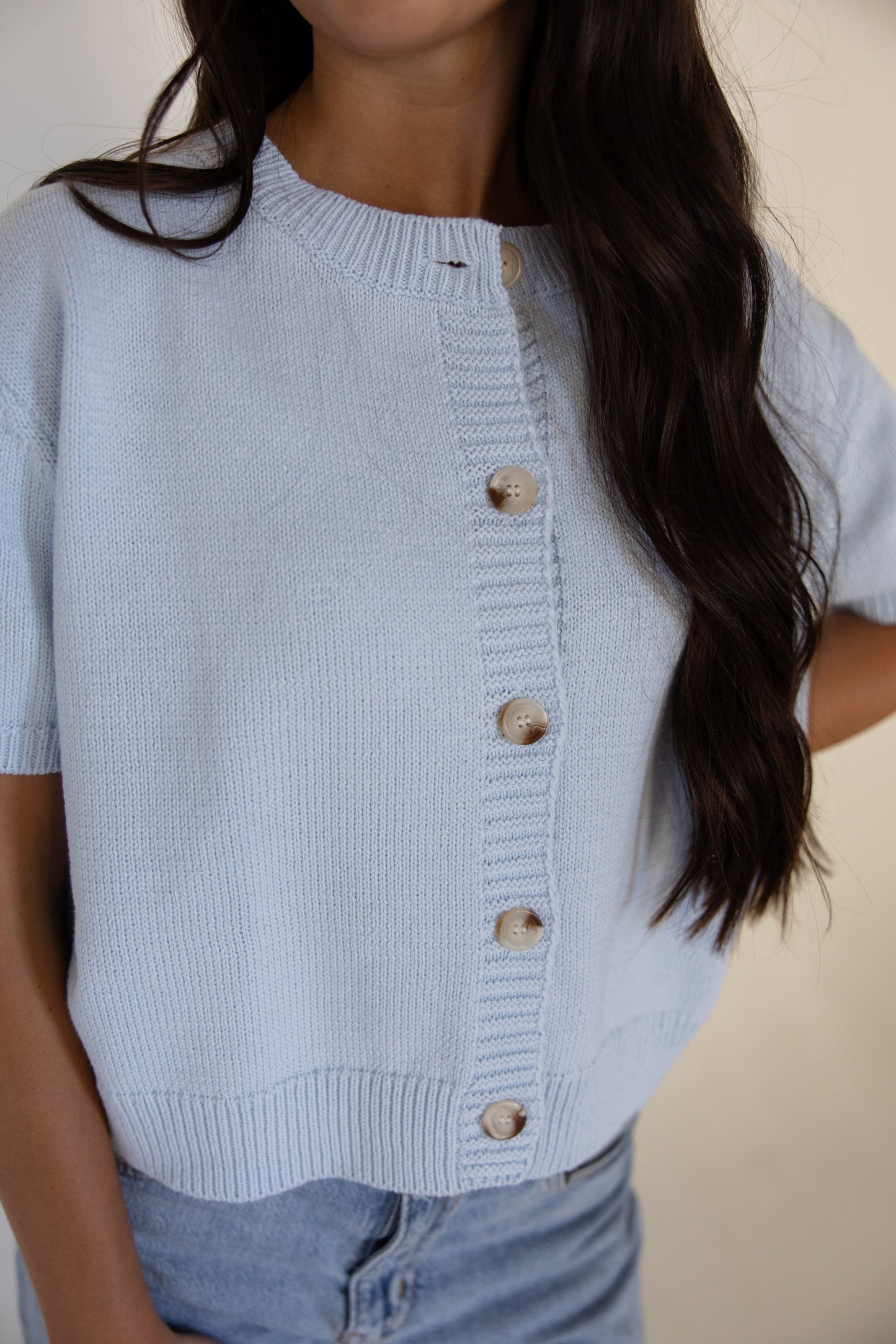 Light Blue Button Down Cardigan