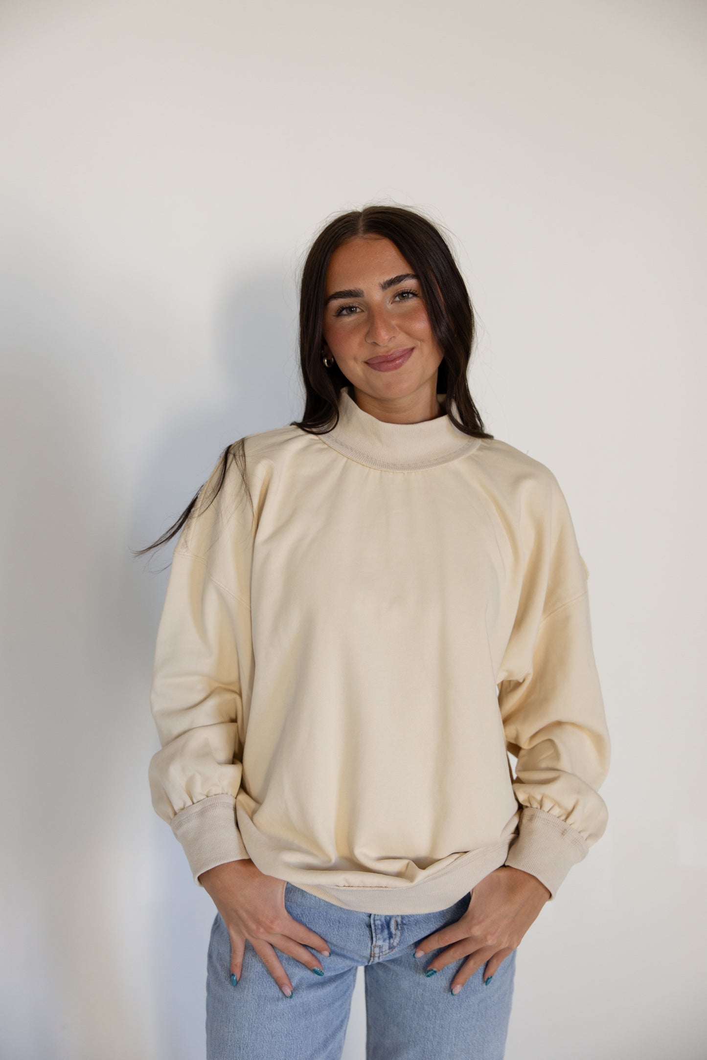 Oversized Mock Neck Crewneck