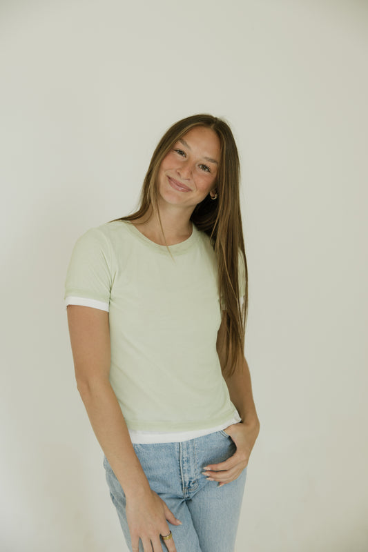 Green Jersey Combo Tee