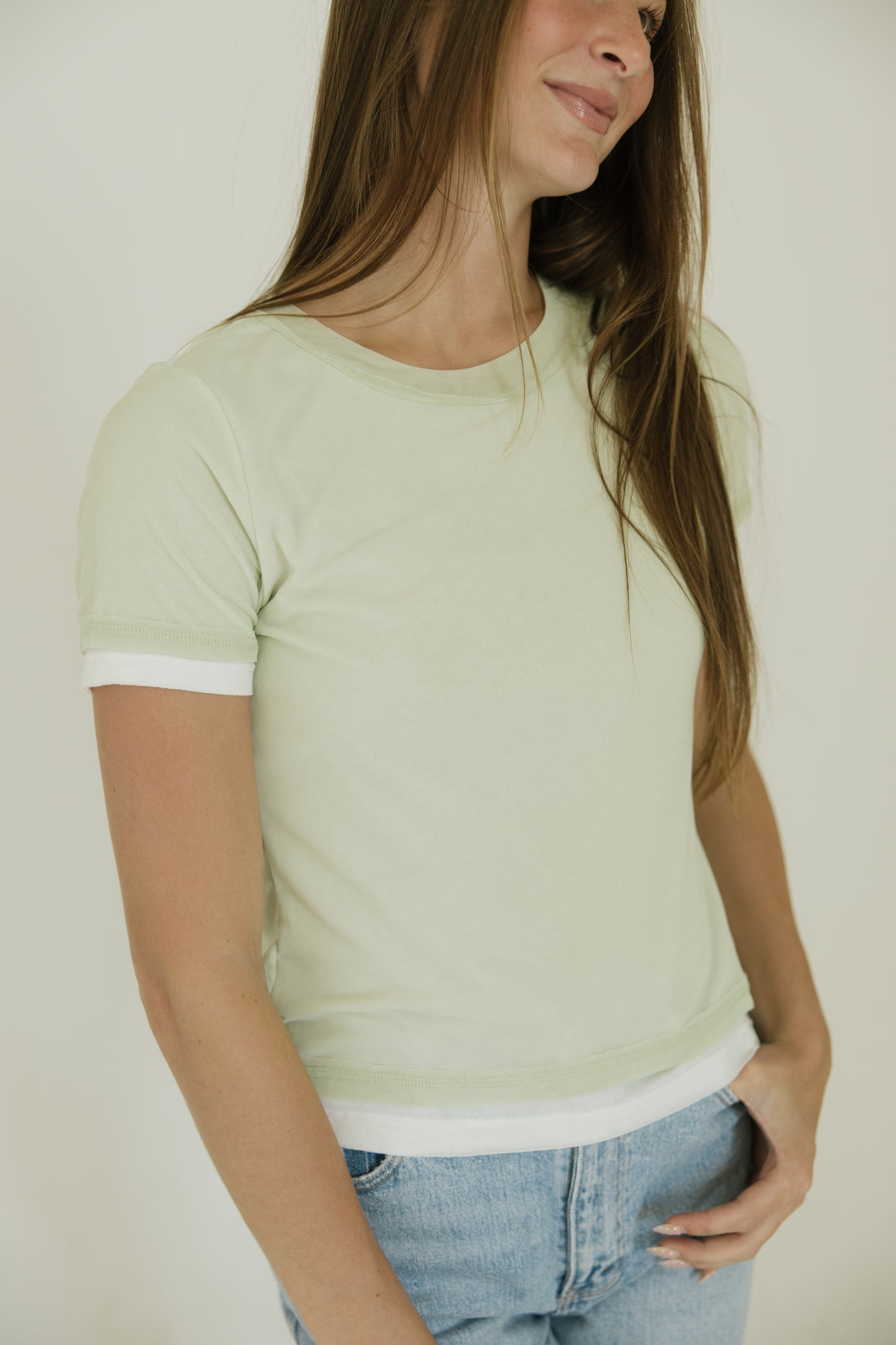 Green Jersey Combo Tee