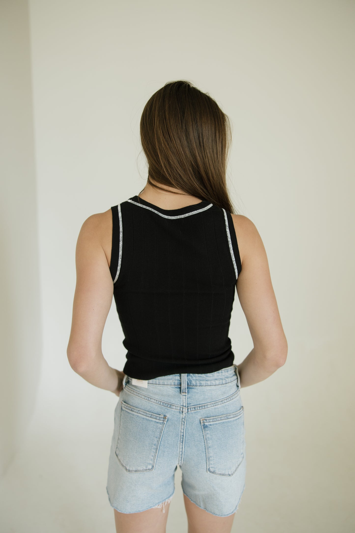Black Thread Detail Tank