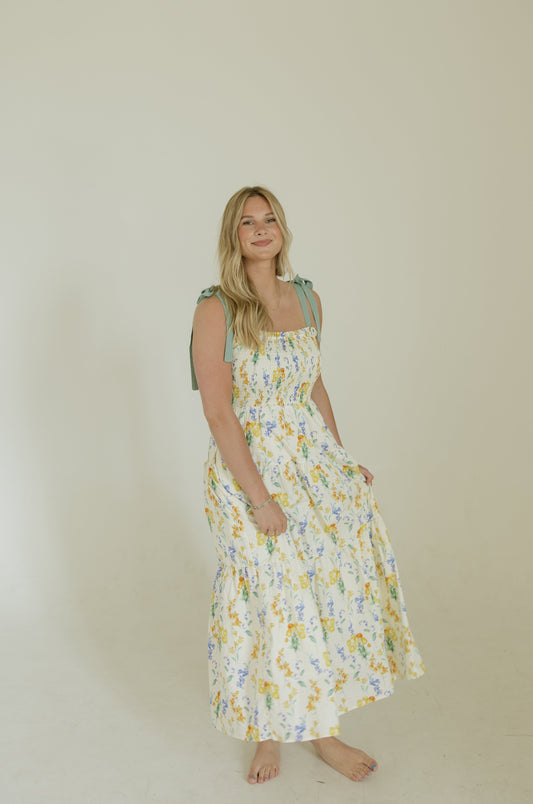 Smocked Floral Maxi Dress
