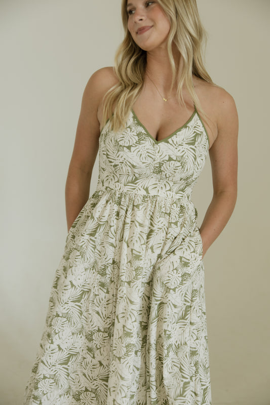 Olive Palm Resort Maxi Dress