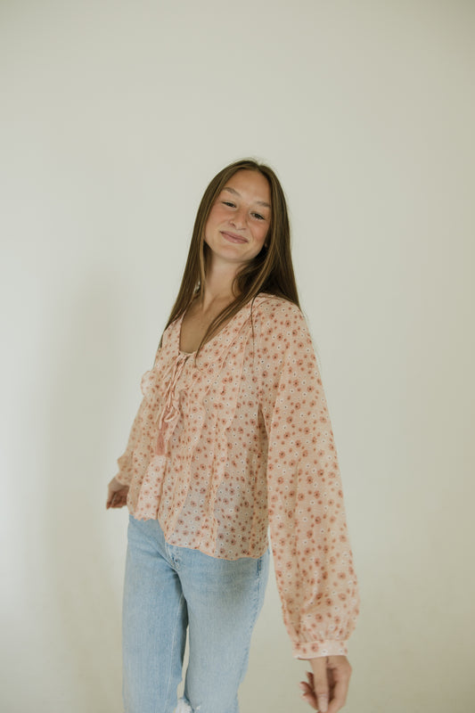 Pink Daisy Chiffon Blouse
