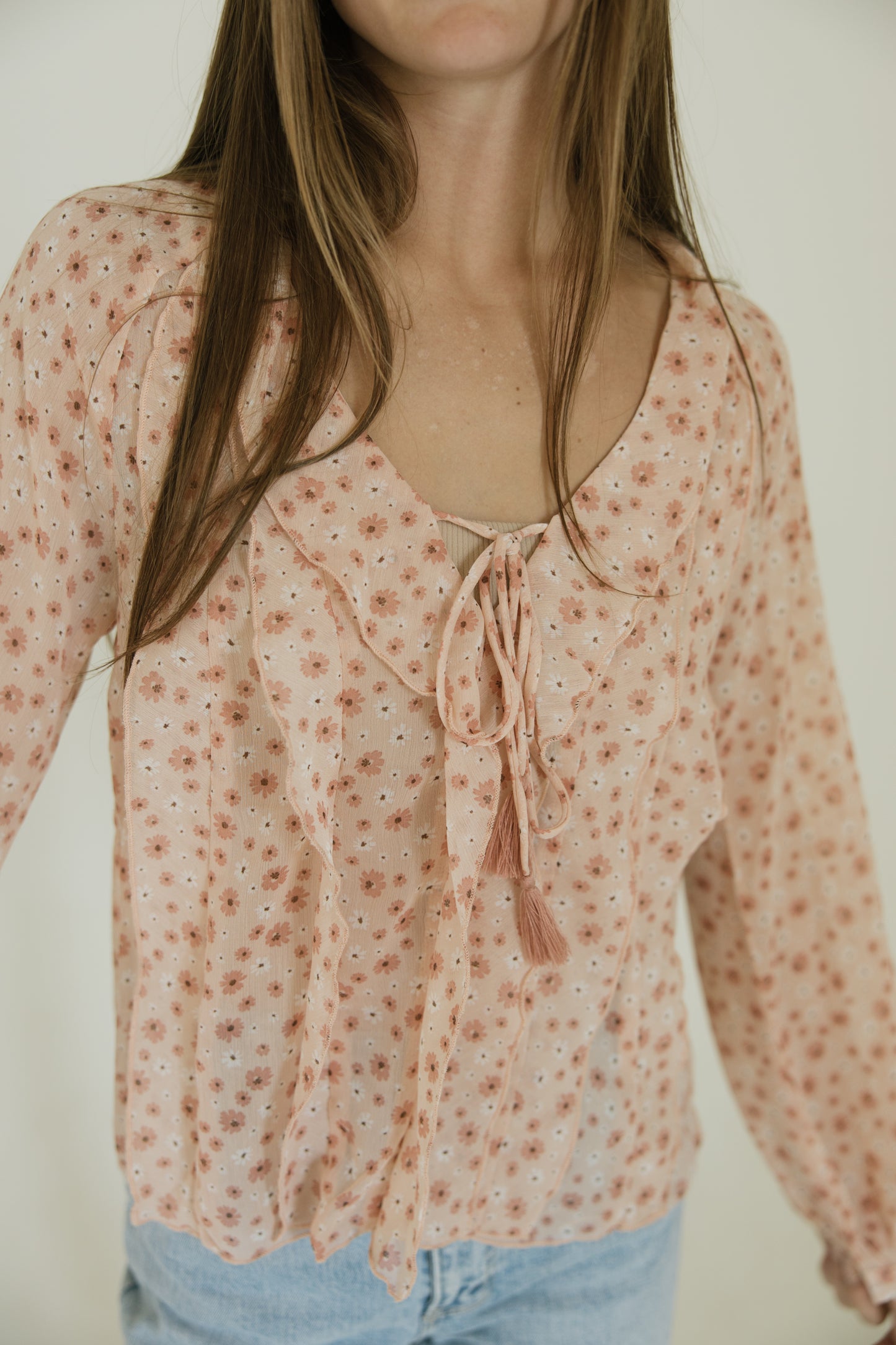Pink Daisy Chiffon Blouse