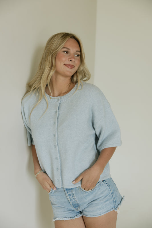 Sky Blue Button Up Cardigan