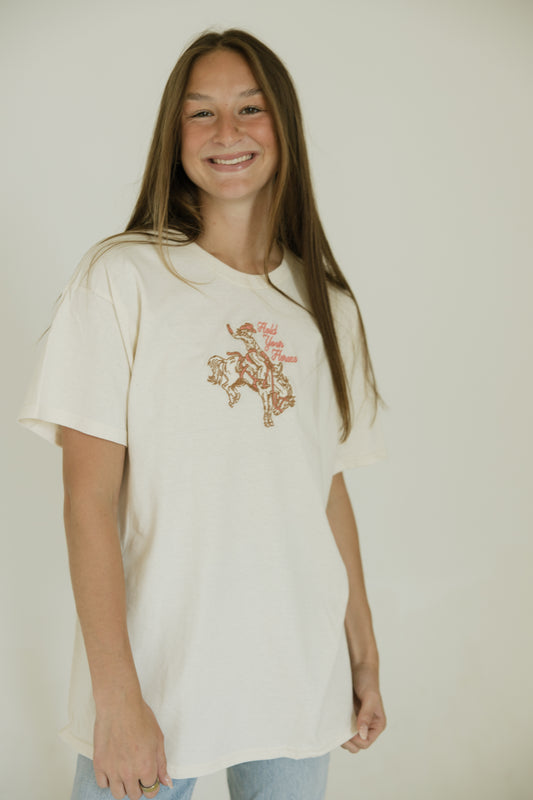 Hold Your Horses Embroidered Tee