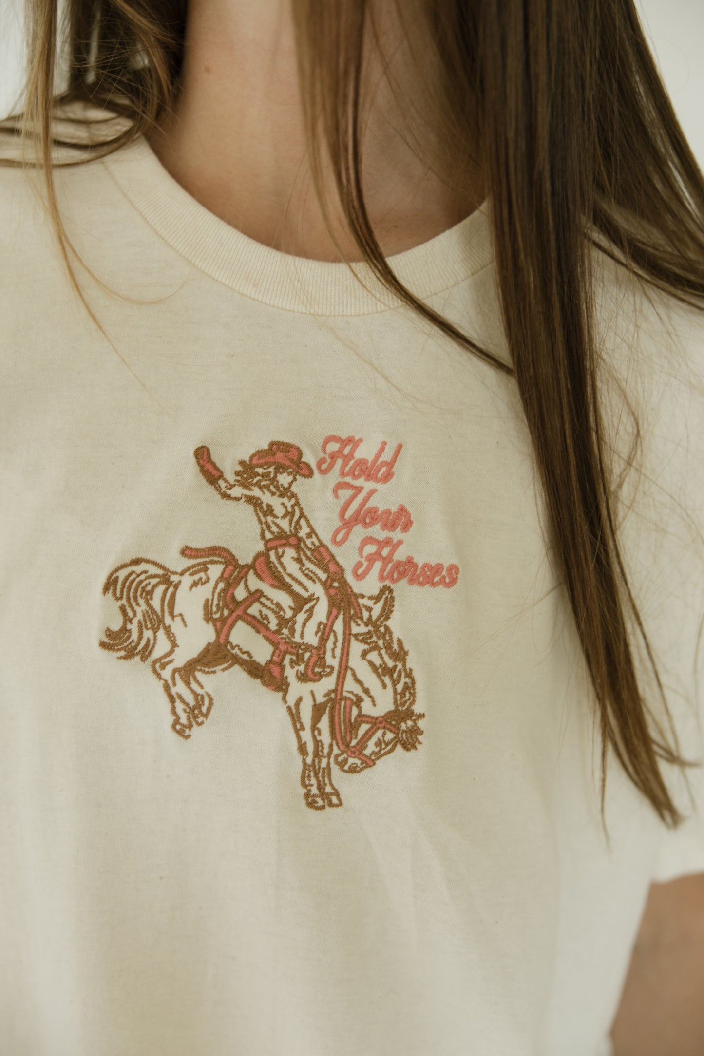 Hold Your Horses Embroidered Tee