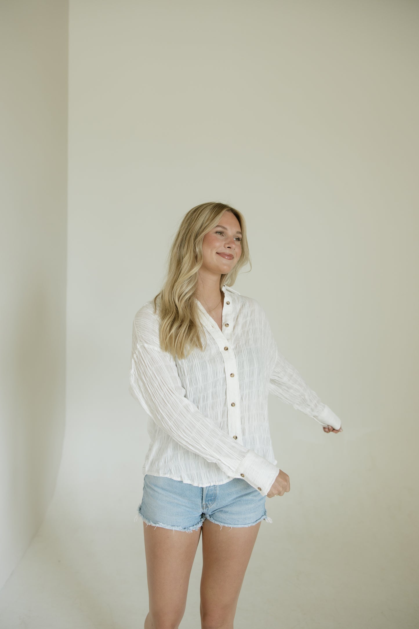 White Wrinkled Button Down