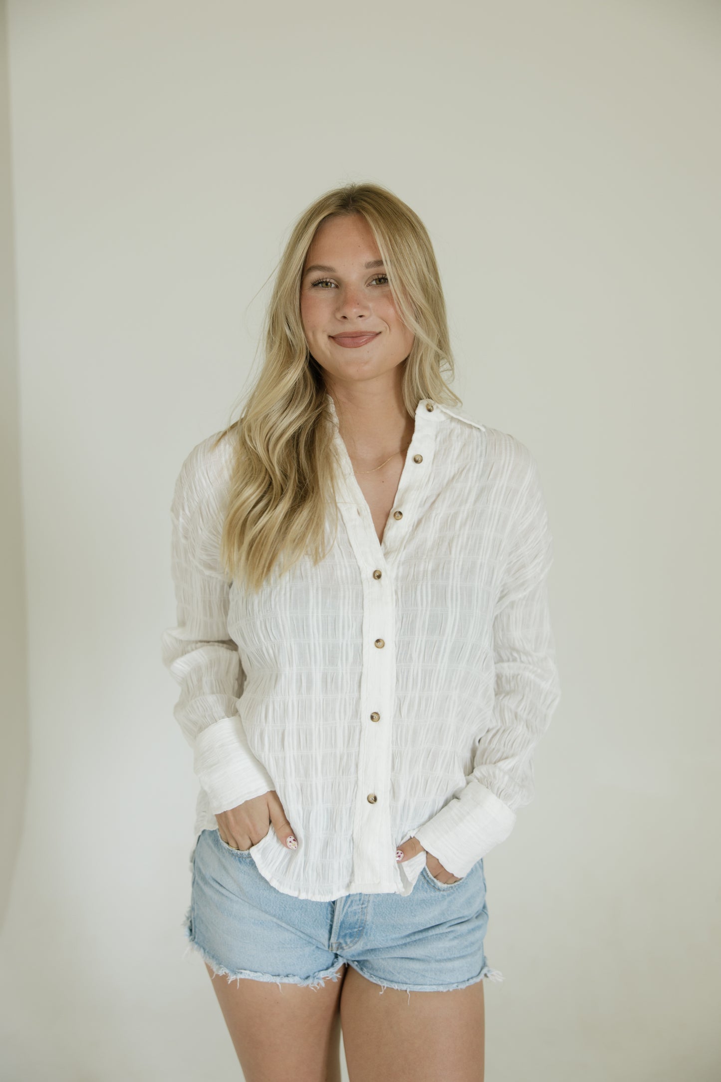 White Wrinkled Button Down