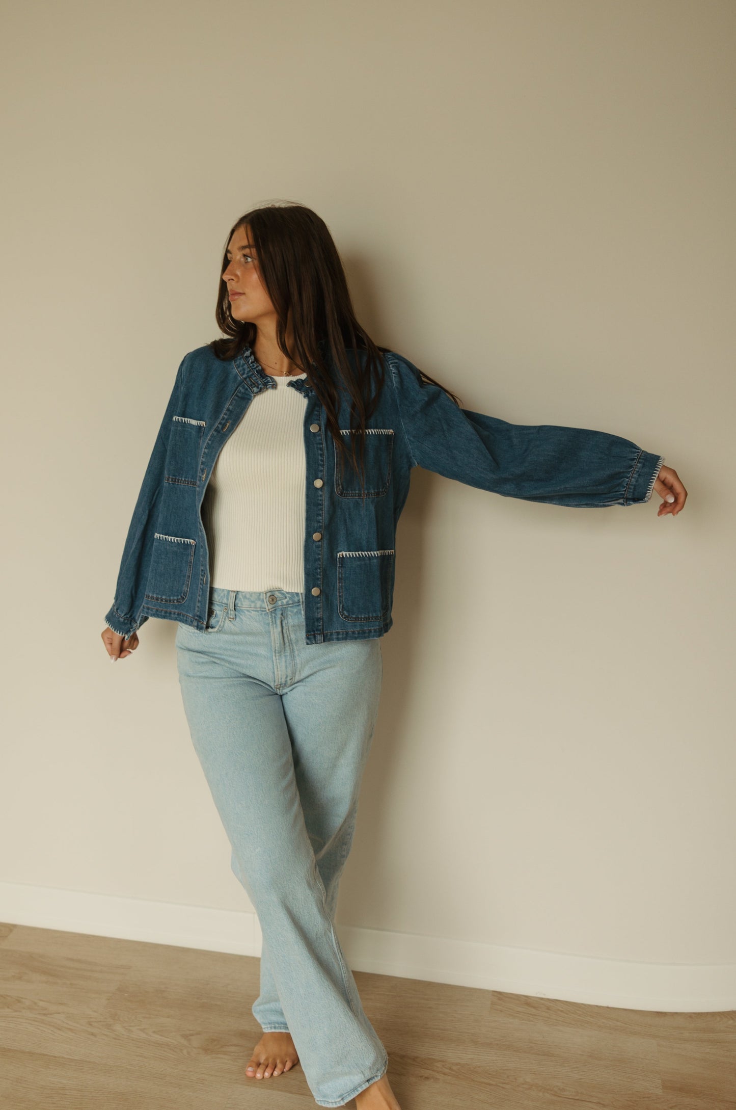 Stitch Detail Denim Jacket