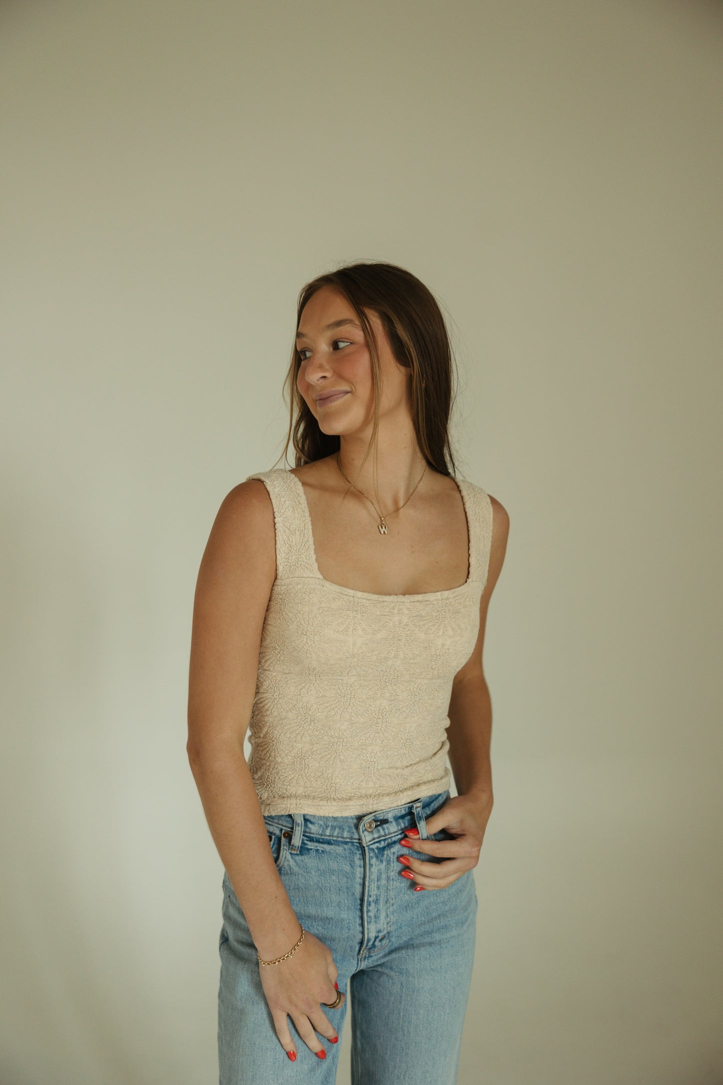 Textured Square Neck Tank